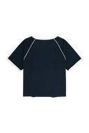 W AEROCOOL SMALL CLASSIC LOGO SLIM RINGER TEE IN NAVY