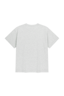 SEMI OVERSIZED EMBO LOGO TEE IN LIGHT HEATHER GREY