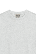 SEMI OVERSIZED EMBO LOGO TEE IN LIGHT HEATHER GREY