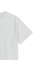 SEMI OVERSIZED EMBO LOGO TEE IN LIGHT HEATHER GREY