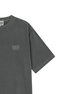 OUTLINE CLASSIC LOGO OVERSIZED DYEING TEE IN CHARCOAL GREY