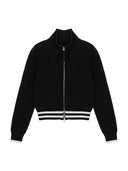 SPELL POINT STRIPE KNIT CARDIGAN IN BLACK