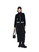 SPELL POINT STRIPE KNIT CARDIGAN IN BLACK