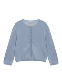 THREE QUARTER SLEEVE ROUND CARDIGAN IN LIGHT BLUE
