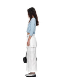 THREE QUARTER SLEEVE ROUND CARDIGAN IN LIGHT BLUE