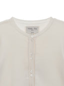 THREE QUARTER SLEEVE ROUND CARDIGAN IN WHITE