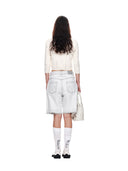 THREE QUARTER SLEEVE ROUND CARDIGAN IN WHITE