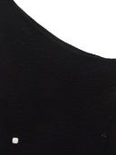 SIDE BUTTON ONE SHOULDER KNIT TOP IN BLACK
