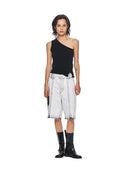 SIDE BUTTON ONE SHOULDER KNIT TOP IN BLACK
