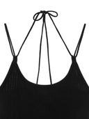 STRAP HALTER NECK KNIT TOP IN BLACK