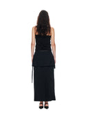 STRAP HALTER NECK KNIT TOP IN BLACK
