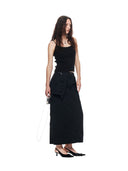 STRAP HALTER NECK KNIT TOP IN BLACK