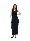 STRAP HALTER NECK KNIT TOP IN BLACK