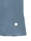 STRAP HALTER NECK KNIT TOP IN LIGHT BLUE