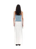 STRAP HALTER NECK KNIT TOP IN LIGHT BLUE