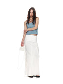 STRAP HALTER NECK KNIT TOP IN LIGHT BLUE