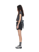 PIGMENT CUT OUT LOGO CROP TOP IN CHARCOAL GREY
