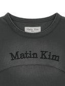 PIGMENT CUT OUT LOGO CROP TOP IN CHARCOAL GREY