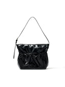 POCKET SHIRRING RIBBON BIG BAG IN BLACK