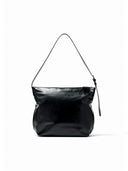 POCKET SHIRRING RIBBON BIG BAG IN BLACK