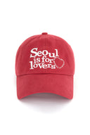 SEOUL LOVERS GRAFFITI BASIC BALL CAP IN RED