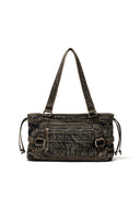 MATIN WASHED DENIM SQUARE BAG IN BLACK