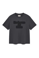 FOR LOVERS LOGO POINT TOP IN CHARCOAL GREY