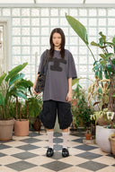 FOR LOVERS LOGO POINT TOP IN CHARCOAL GREY