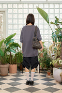FOR LOVERS LOGO POINT TOP IN CHARCOAL GREY
