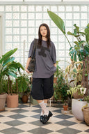 FOR LOVERS LOGO POINT TOP IN CHARCOAL GREY