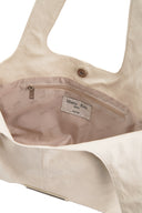 SIDE STRING LEATHER SHOULDER BAG IN IVORY