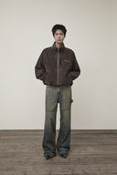 STITCH POINT HIGH NECK JUMPER IN BROWN