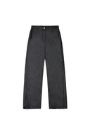BACK TUCK DETAIL DENIM LIKE PANTS IN BLACK