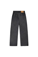 BACK TUCK DETAIL DENIM LIKE PANTS IN BLACK