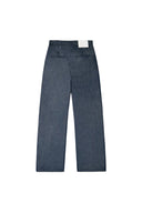 BACK TUCK DETAIL DENIM LIKE PANTS IN NAVY