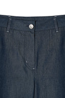 BACK TUCK DETAIL DENIM LIKE PANTS IN NAVY