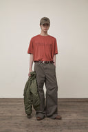 WASHED WIDE CARGO PANTS FOR MEN IN CHARCOAL GREY