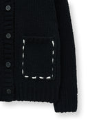 HANDMADE COLLAR KNIT CARDIGARN FOR WOMEN IN BLACK