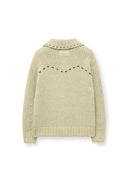HANDMADE COLLAR KNIT CARDIGARN FOR WOMEN IN BUTTER
