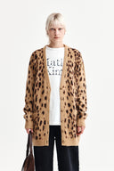 BRUSHED LEOPARD CARDIGAN IN MIX
