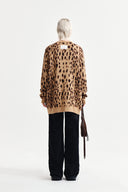 BRUSHED LEOPARD CARDIGAN IN MIX