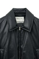 FAUX LEATHER DOWN JUMPER FOR WOMEN IN BLACK