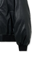 FAUX LEATHER DOWN JUMPER FOR MEN IN BLACK