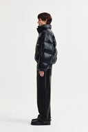 SMALL LOGO VOLUME DOWN JUMPER FOR MEN IN BLACK