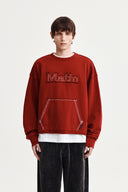RAW CUT APPLIQUE SWEATSHIRT IN RED