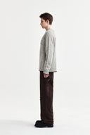 BASIC LOGO RAGLAN KNIT PULLOVER IN LIGHT GRAY