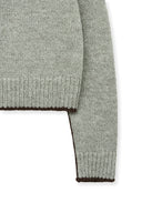 BASIC LOGO RAGLAN KNIT PULLOVER IN LIGHT GRAY