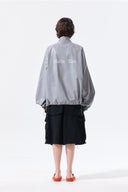 MATIN KIM LOGO COATING JUMPER IN DARK GRAY