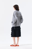 MATIN KIM LOGO COATING JUMPER IN DARK GRAY