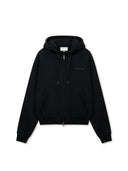 BACK LOGO ESSENTIAL HOODY ZIP UP IN BLACK